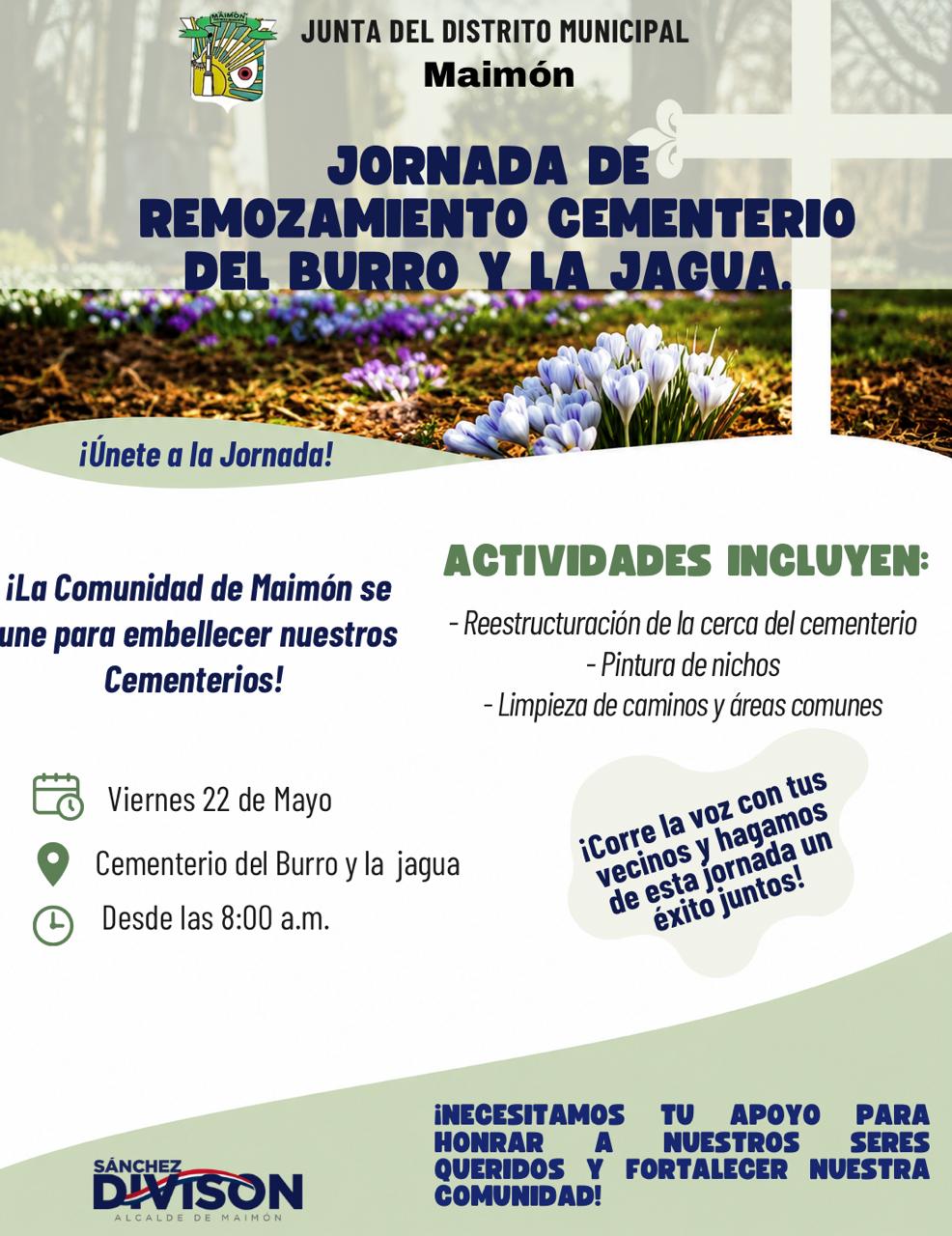 JORNADA DE REMOZAMIENTO EN LOS CEMENTERIOS DEL BURRO Y LA JAGUA